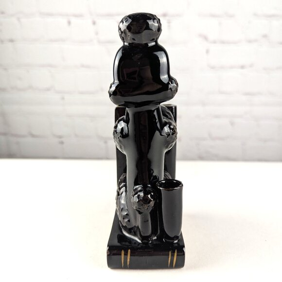 Vintage 50s/60s Ceramic Black Poodle Bookend - Picture 4 of 10